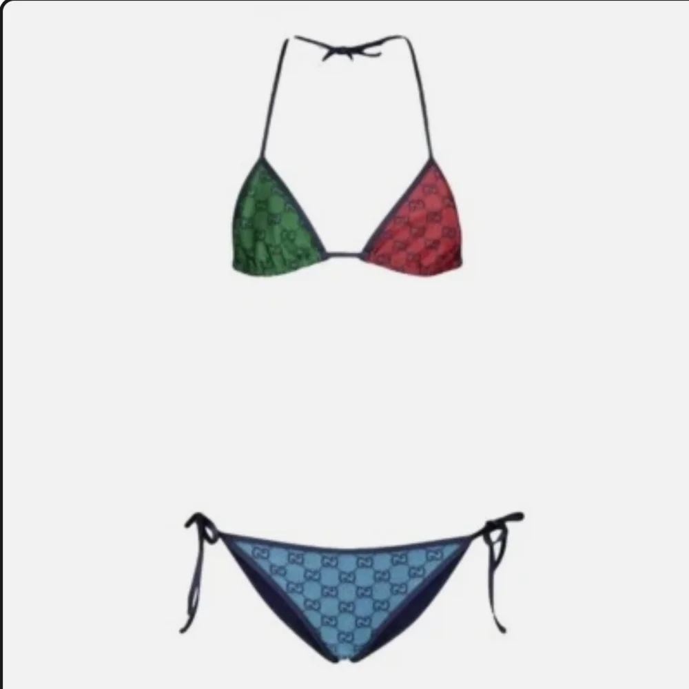 Gucci Red Green Blue Logo Bikini Set - Picture 2 of 3